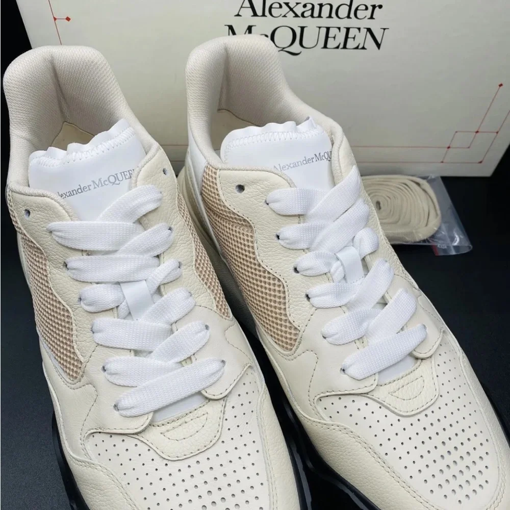 Alexander McQueen Men’s Mid Court Trainer Sneakers Size 12 NWB AUTHENTIC - Picture 1 of 10